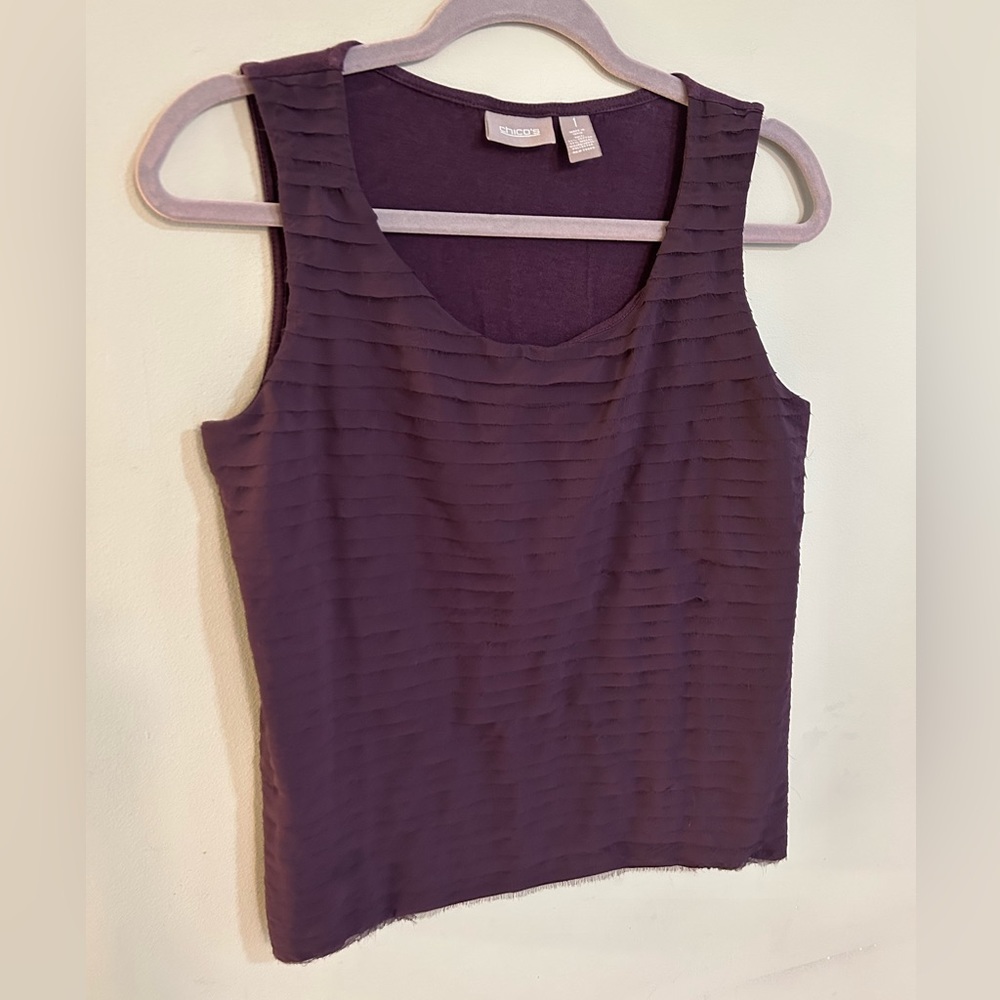 Chico’s Size 1 Purple Layered Sleeveless Top Women’s Size M/8